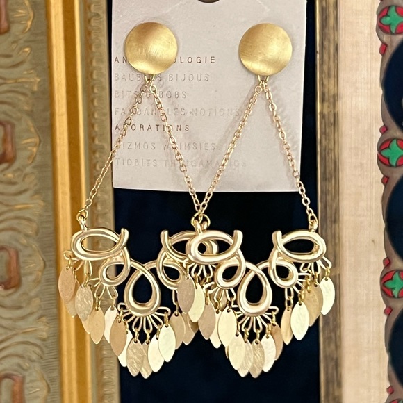 🌺🎉HP🎉🌺 NWT Anthropologie Gold Scroll Chandeliers - Picture 8 of 16